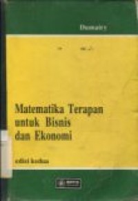 MATEMATIKA TERAPAN UNTUK BISNIS DAN EKONOMI